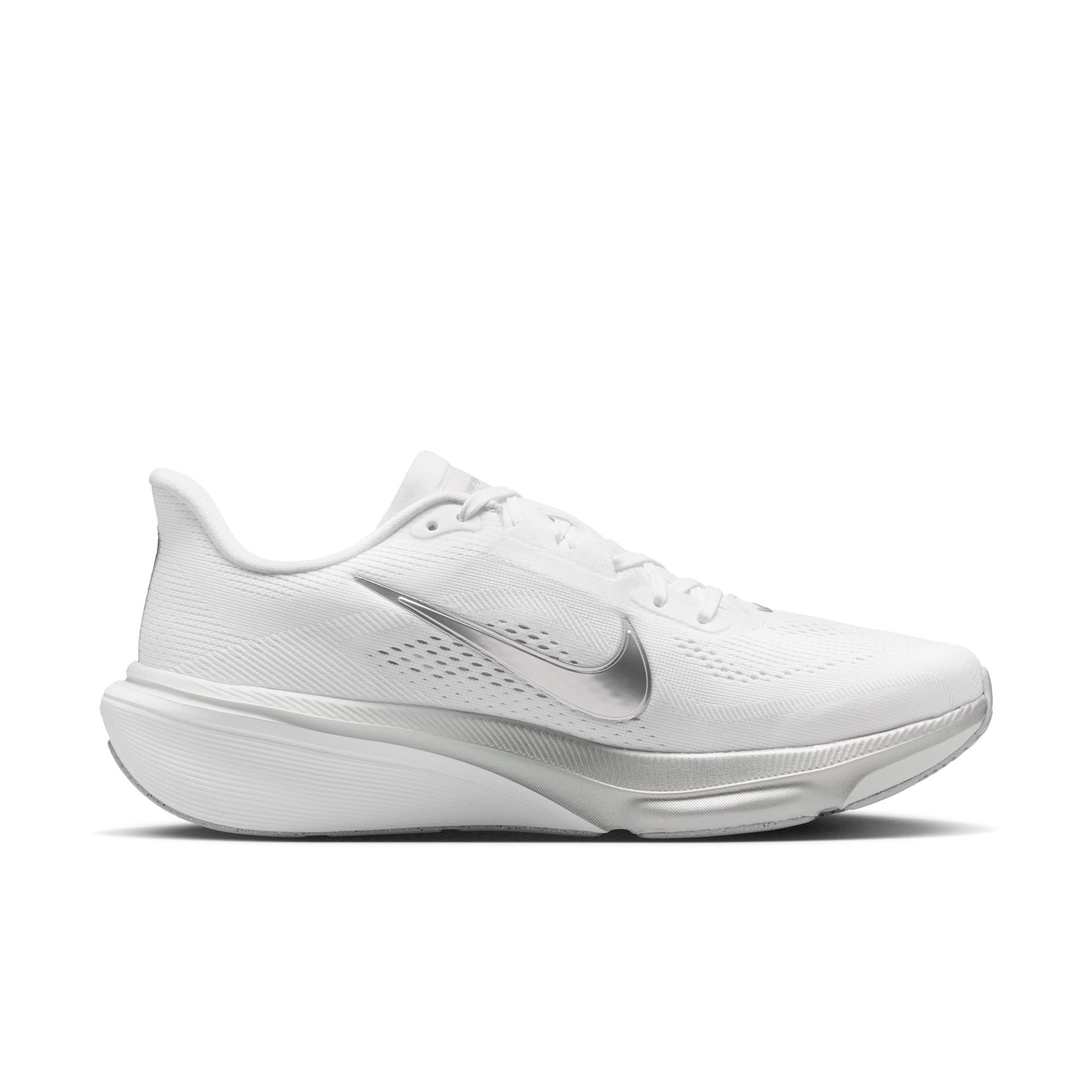 NIKE Pegasus 42 (Women's) WHITE/MTLC SILVER-MALACHITE-BARELY GREEN