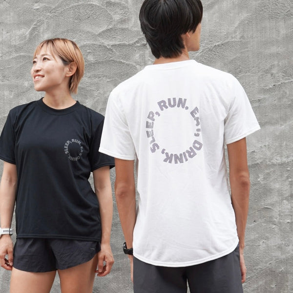 EAT DRINK SLEEP RUN / Circle Logo Tee (White)