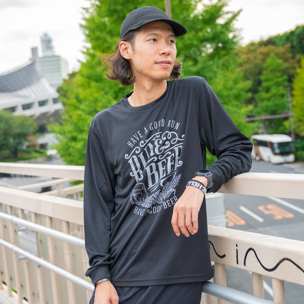 Run & Beer DRY Long-Sleeve  Tee（Black）