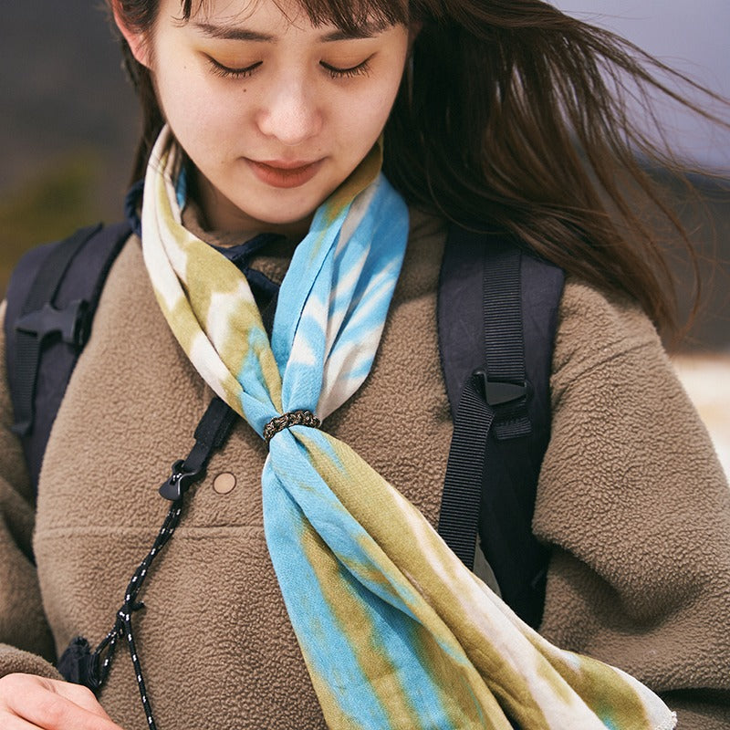 CHAORAS スポーツてぬぐい (タイダイ カーキ×ライトブルー)