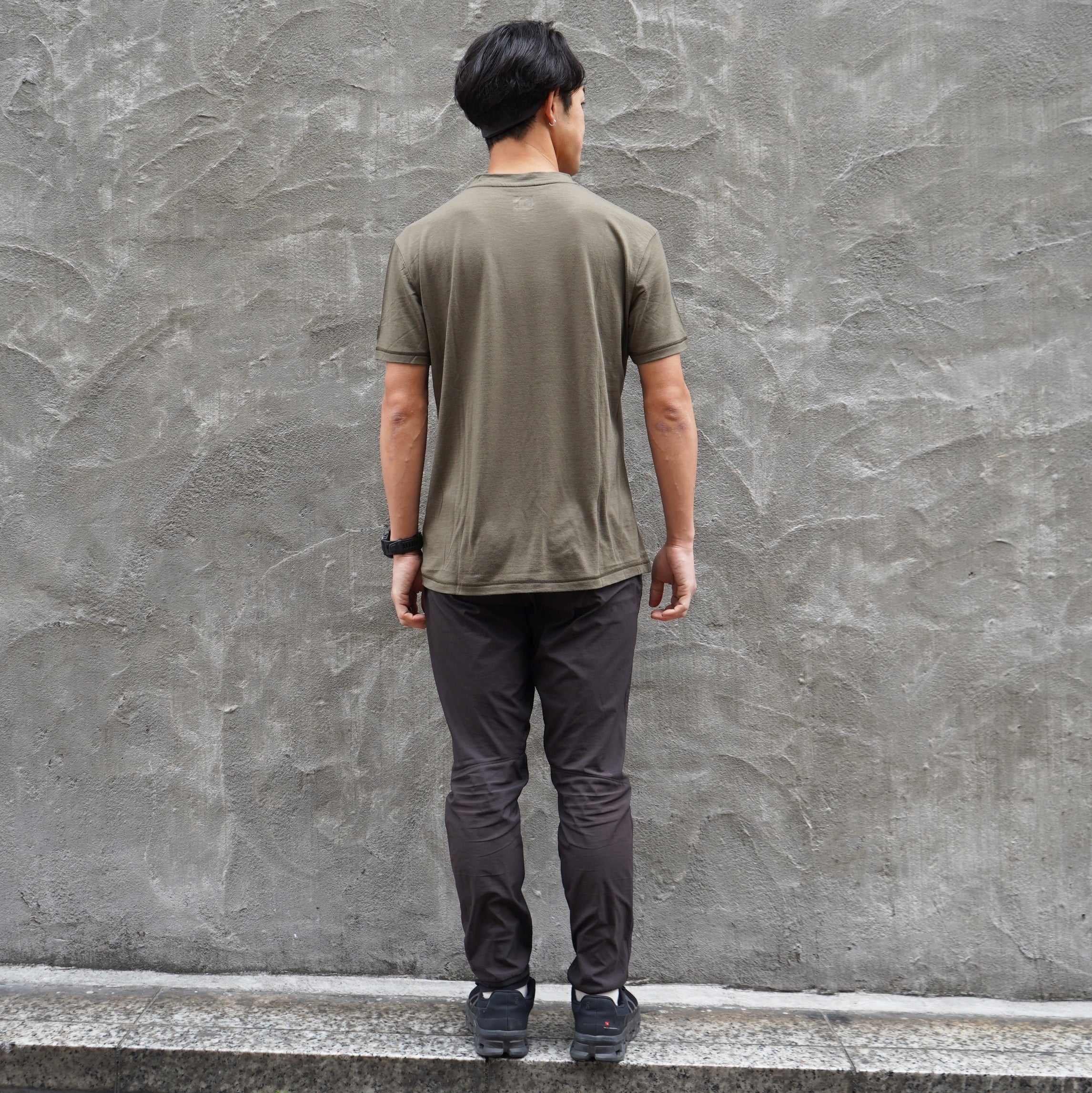 Men's All you need is Run Merino Wool Tee (Stone Gray)