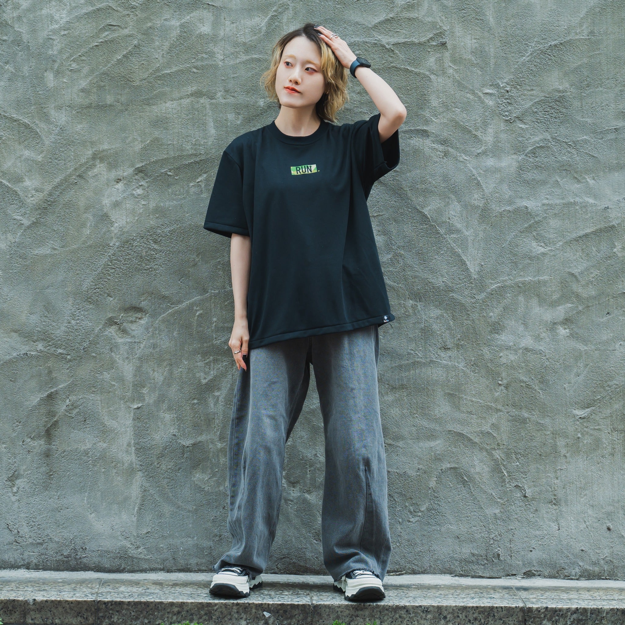 EAT DRINK SLEEP RUN / “STREET” RUN. HEAVY WEIGHT Tee Limited "Camouflage" Edition (Black)