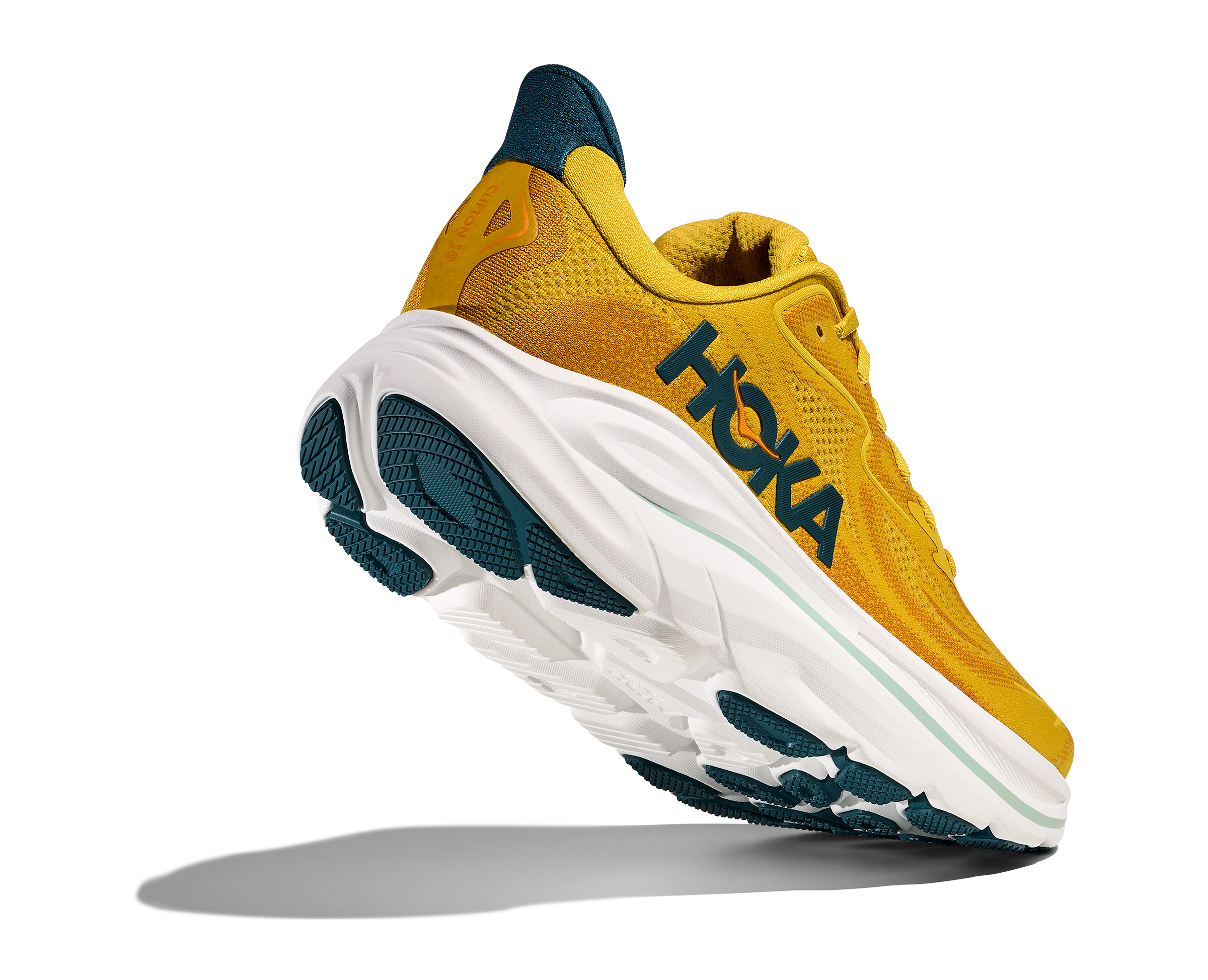 HOKA CLIFTON 10 (MENS) YELLOW GOLD / TIDAL WAVE