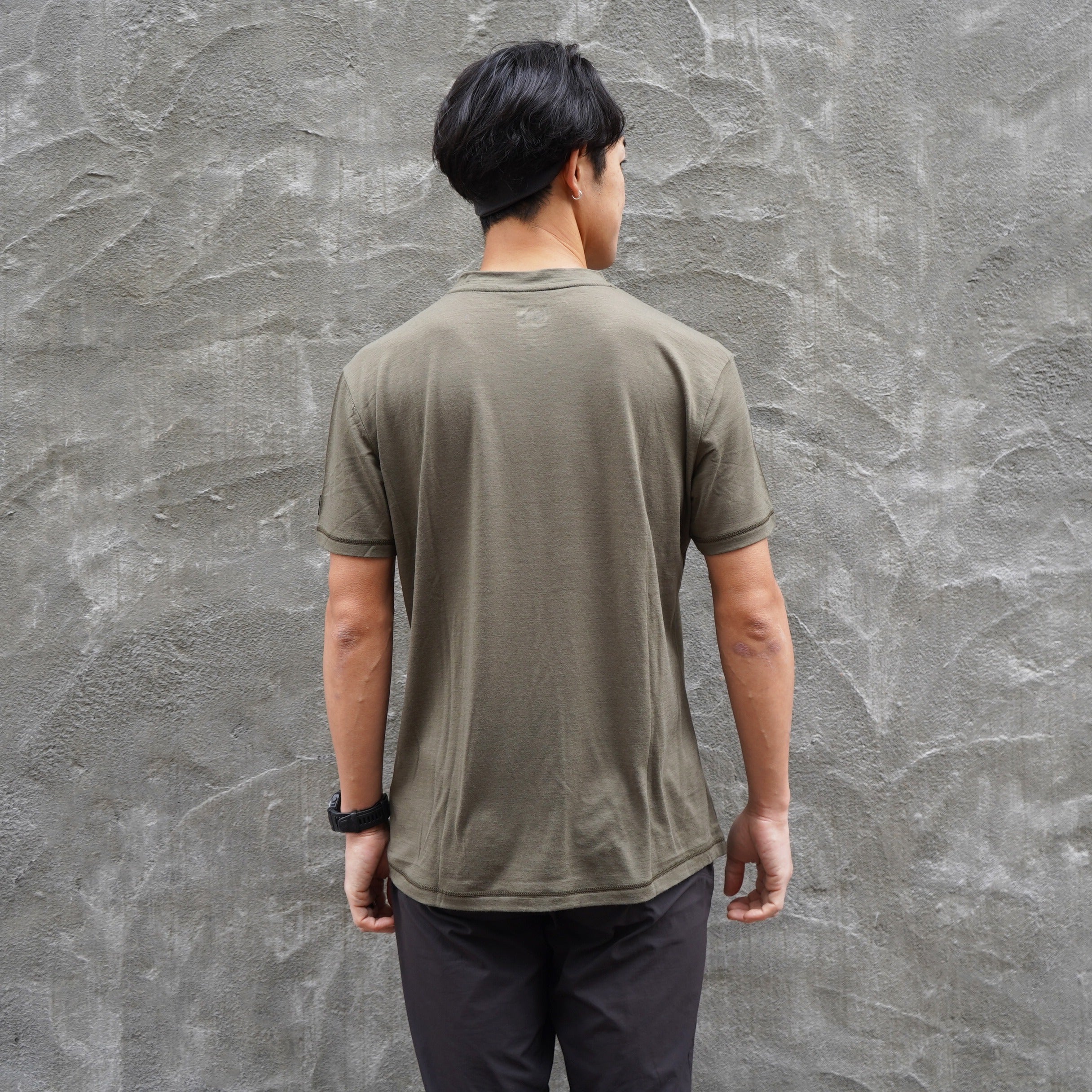 Men's All you need is Run Merino Wool Tee (Stone Gray)