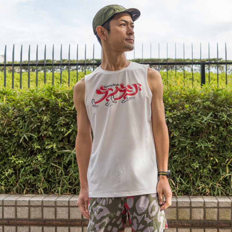 【予約商品】ランラジ × JINGER Racing Tank (White / Men’s)