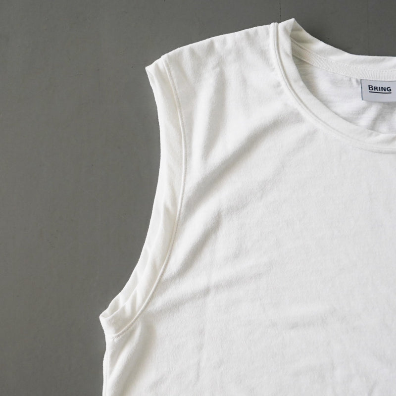 EAT DRINK SLEEP RUN / Circle Logo Sleeve-less Tee (White)