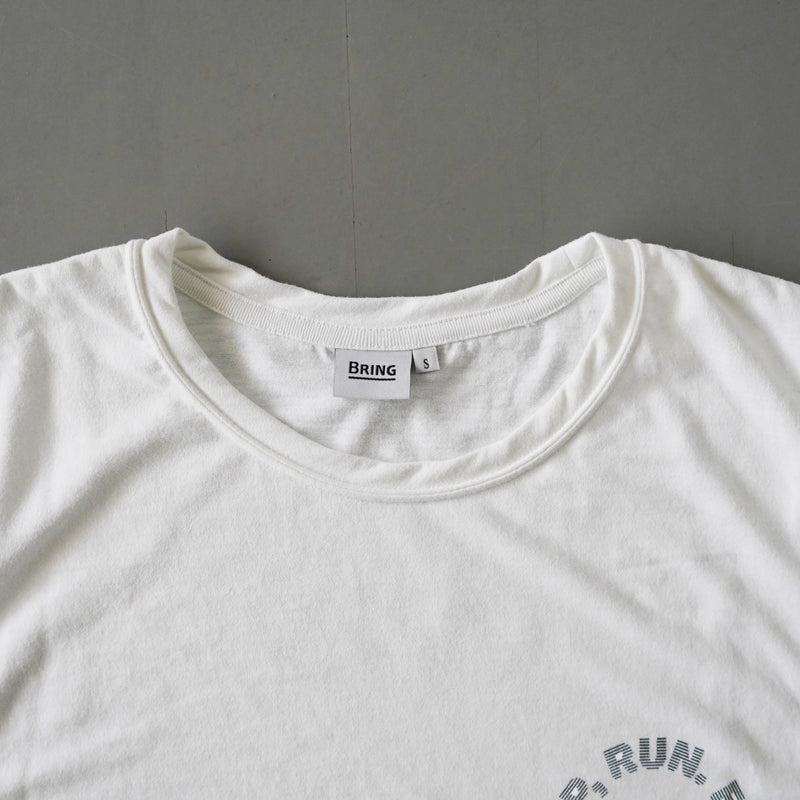 EAT DRINK SLEEP RUN / Circle Logo Sleeve-less Tee (White)