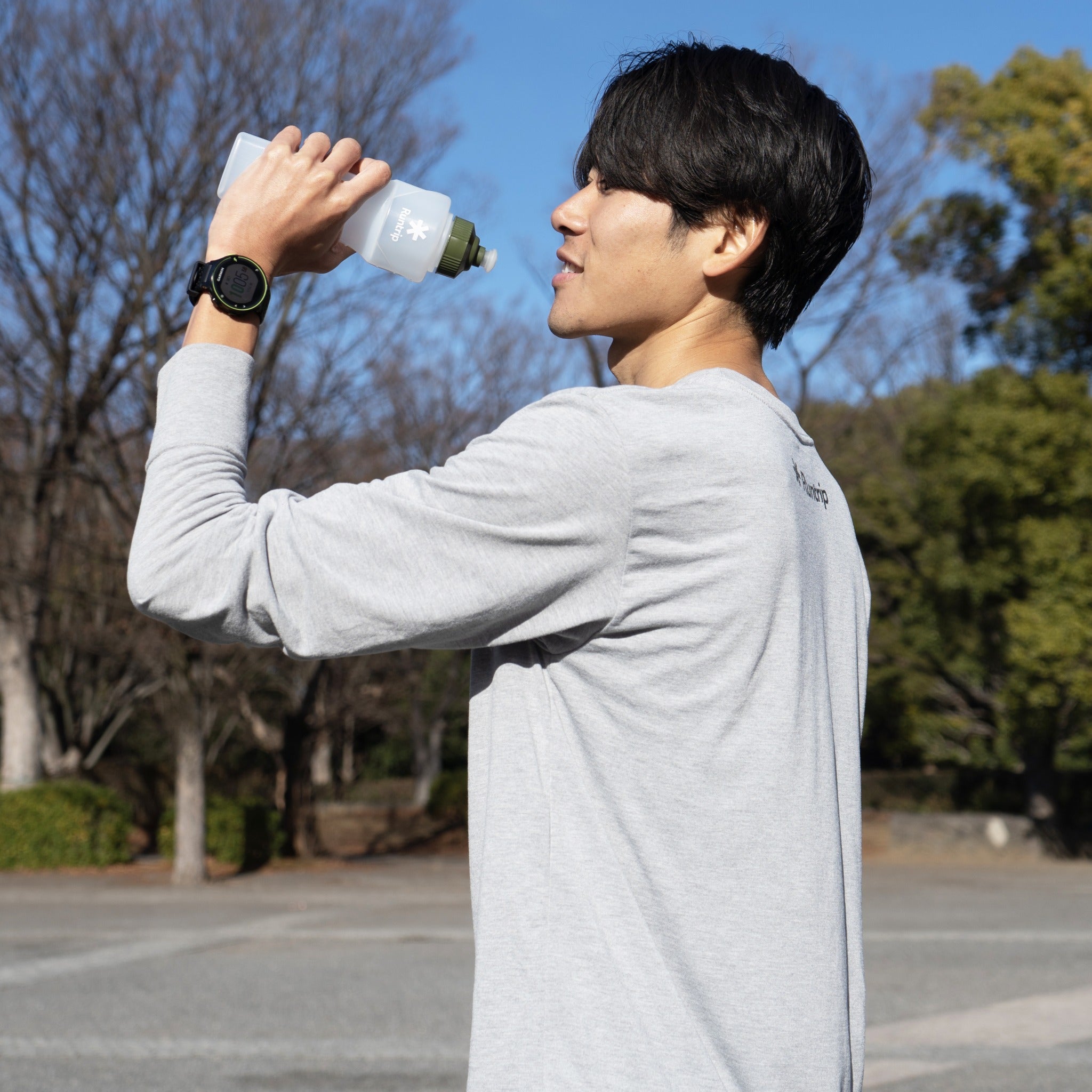 Runtrip LOGO BOTTLE｜ランニングマイボトル New Model (Khaki)