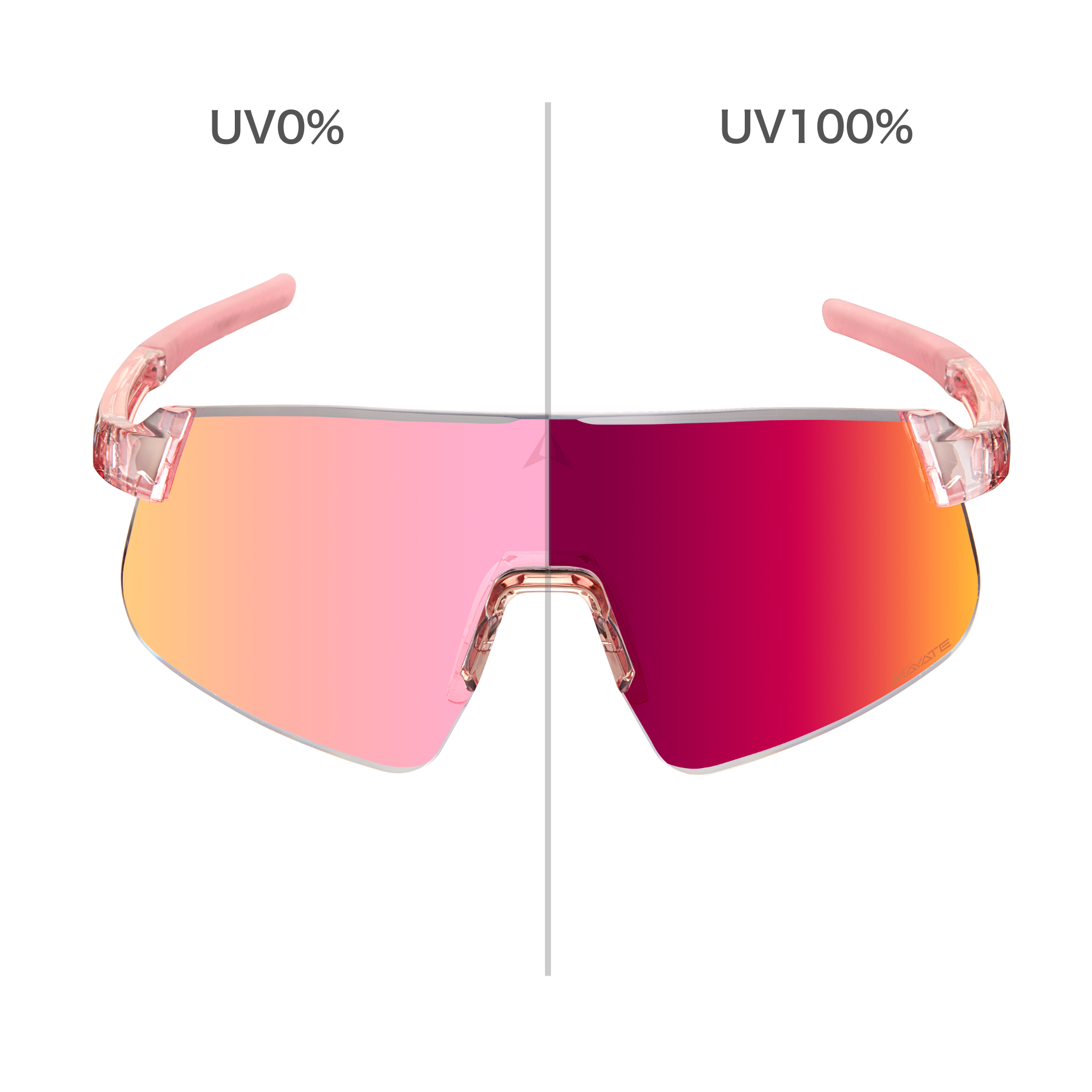 ALTALIST HAYATE R2 (Glossy Clear Pink Temple/Red Mirror Photochromic & VIV20 Lens)