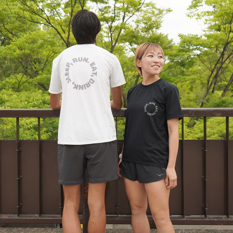 EAT DRINK SLEEP RUN / Circle Logo Tee (White)