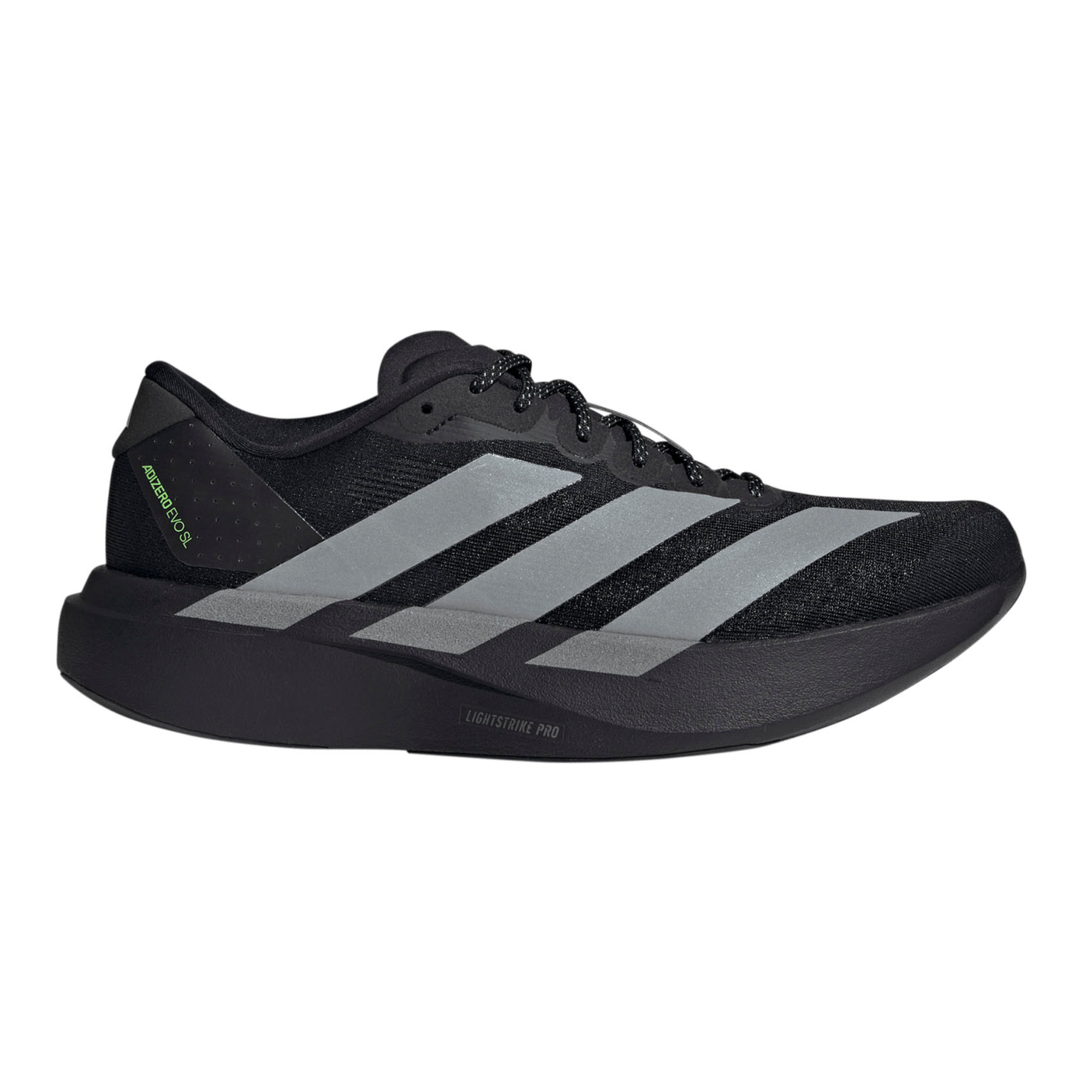 adidas ADIZERO EVO SL（Men's）コアブラック / シルバーメタリック / シグナルグリーン