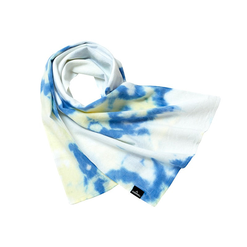 CHAORAS スポーツてぬぐい (タイダイ ウィンターブルー×ホワイト)