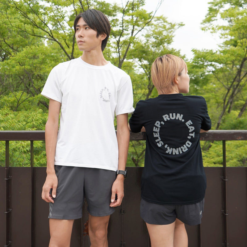 EAT DRINK SLEEP RUN / Circle Logo Tee (White)