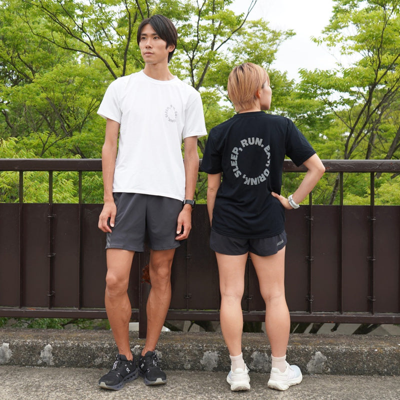 EAT DRINK SLEEP RUN / Circle Logo Tee (White)