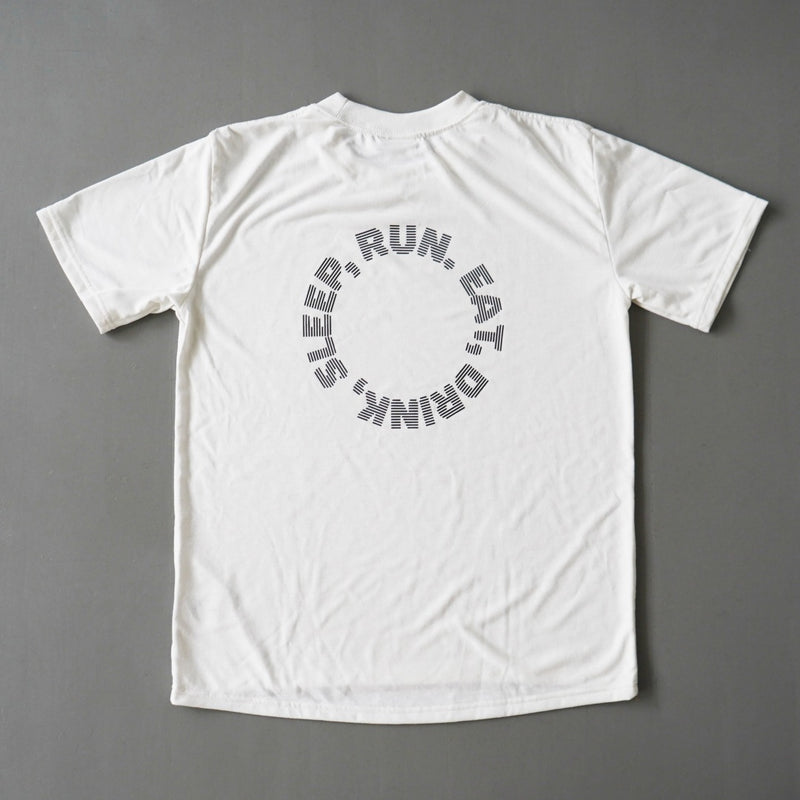 EAT DRINK SLEEP RUN / Circle Logo Tee (White)