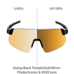 Glossy Black Temple/Gold Mirror Photochromic & VIV20 Lens