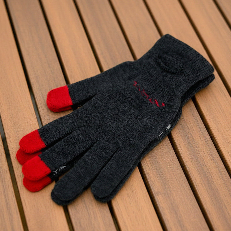 R×L｜メリノグローブ ミッドG / Runtripコラボ限定カラー (Charcoal × Red)