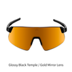 Glossy Black Temple / Gold Mirror Lens