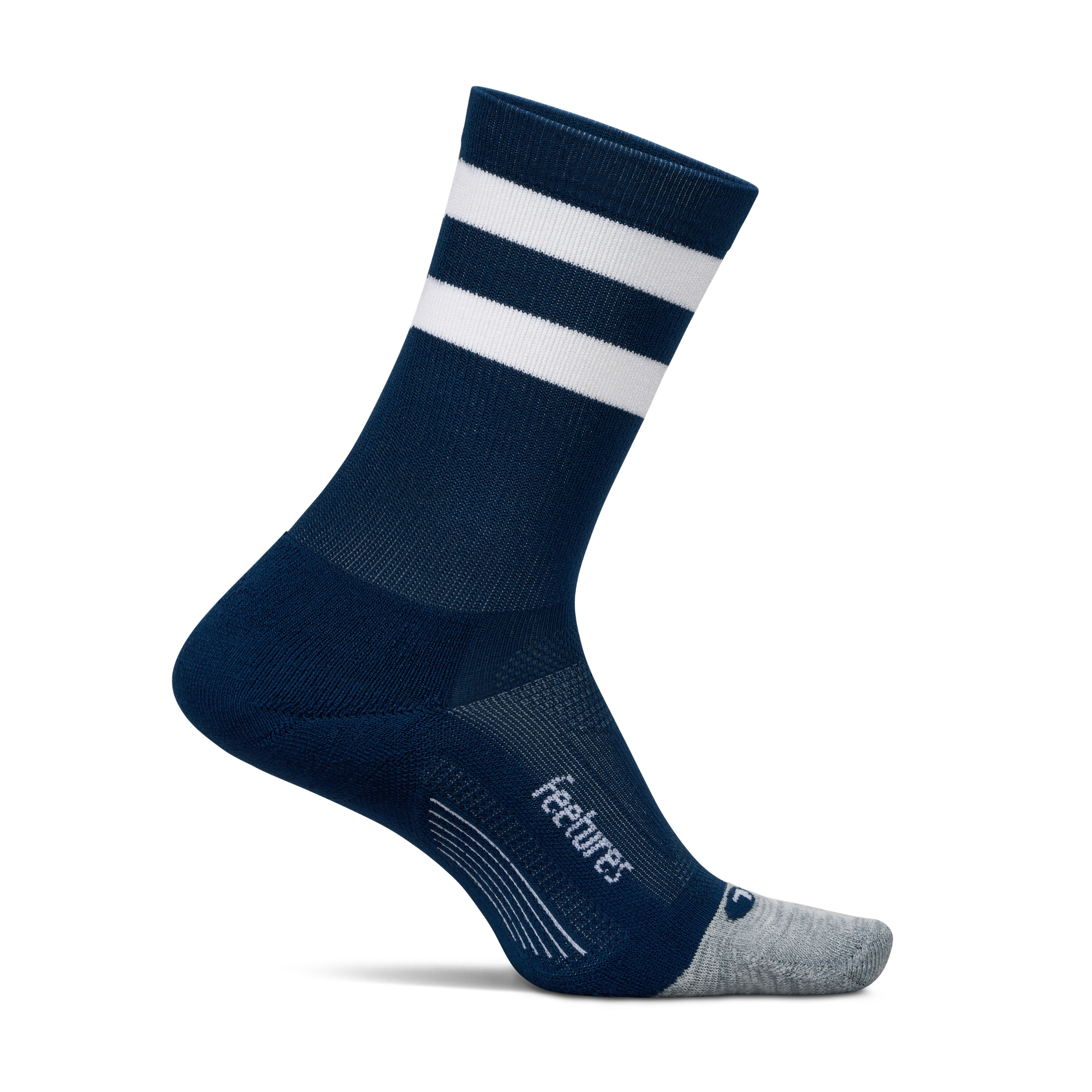 Feetures｜ELITE LIGHT CUSHION MINI CREW (Navy High Top Stripe)