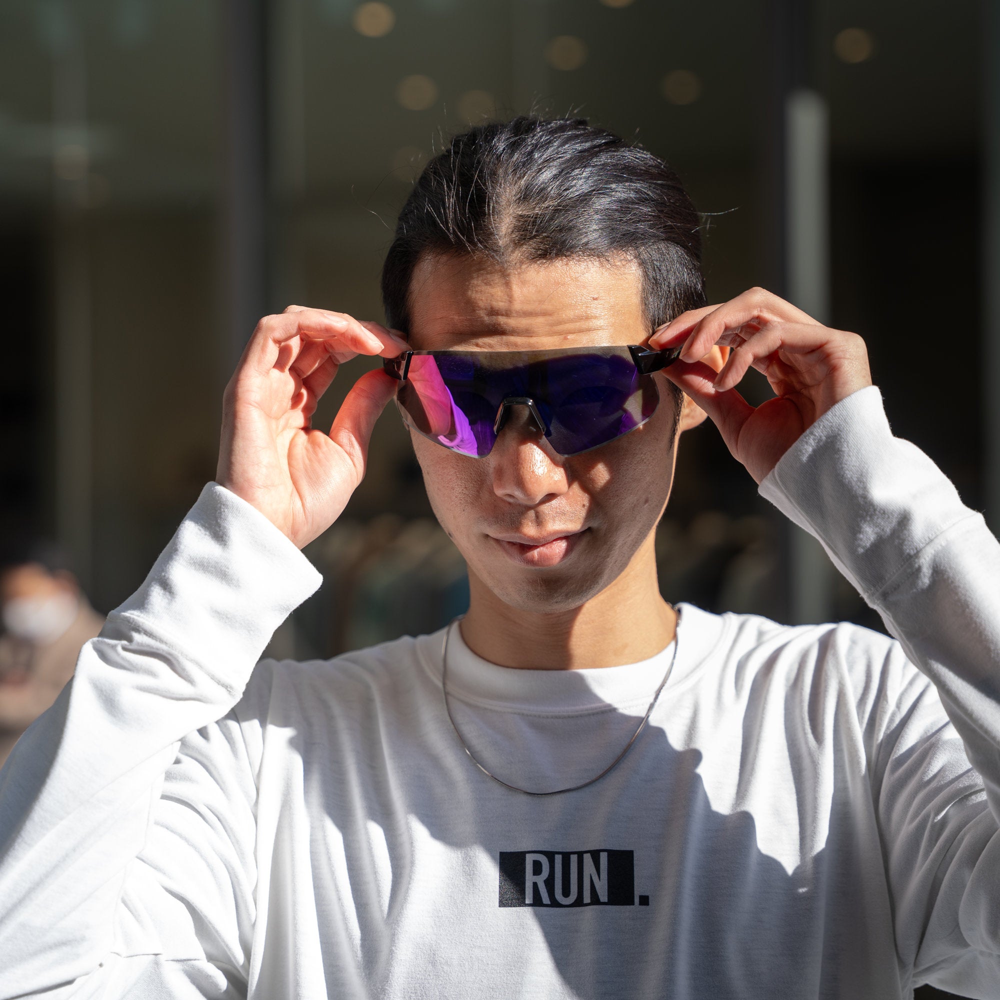 ALTALIST HAYATE R2 (Glossy Black Temple/Purple Mirror VIV20 Lens)