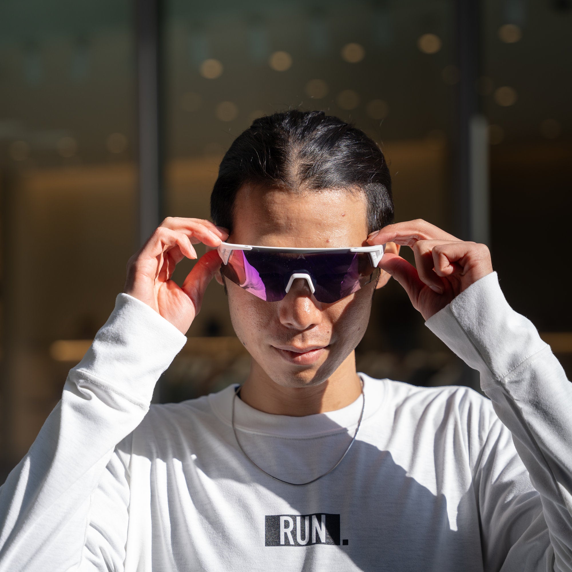 ALTALIST HAYATE R1 (Matt White Frame/Purple Mirror Lens)