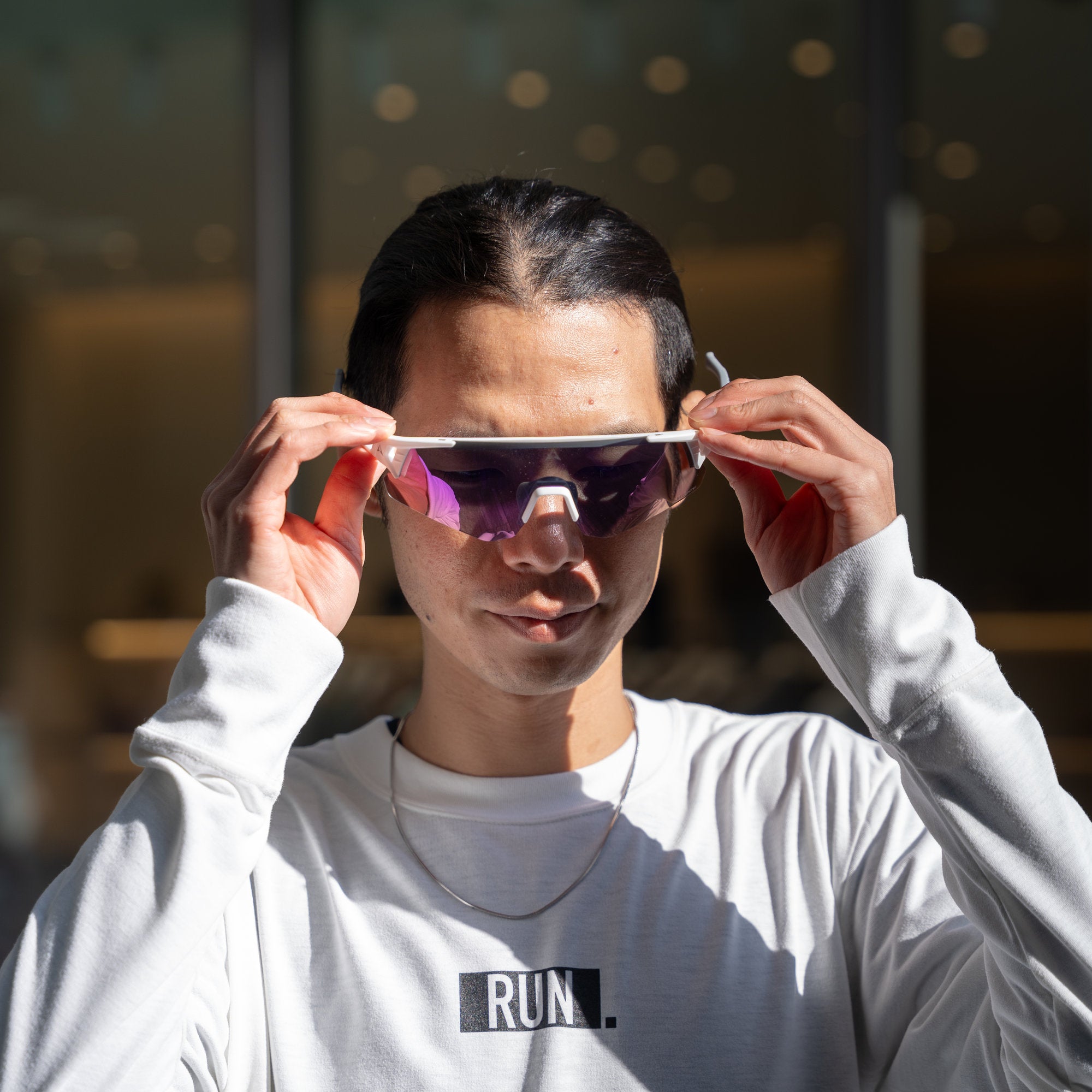 ALTALIST HAYATE R1 (Matt White Frame/Purple Mirror Lens)