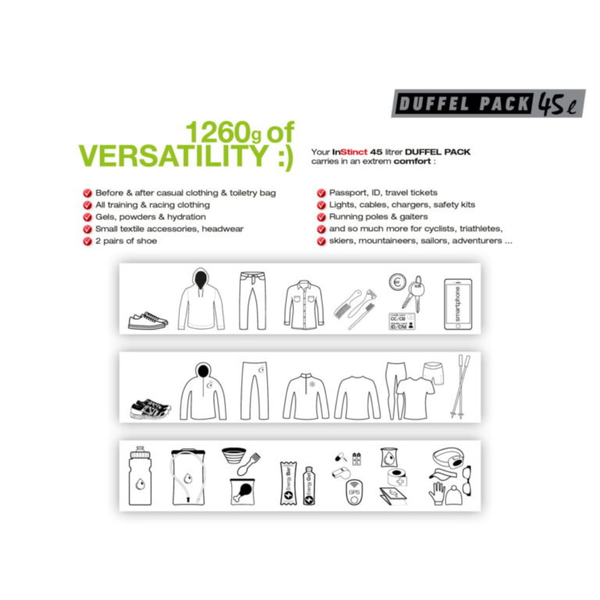 instinct DUFFEL PACK 45L