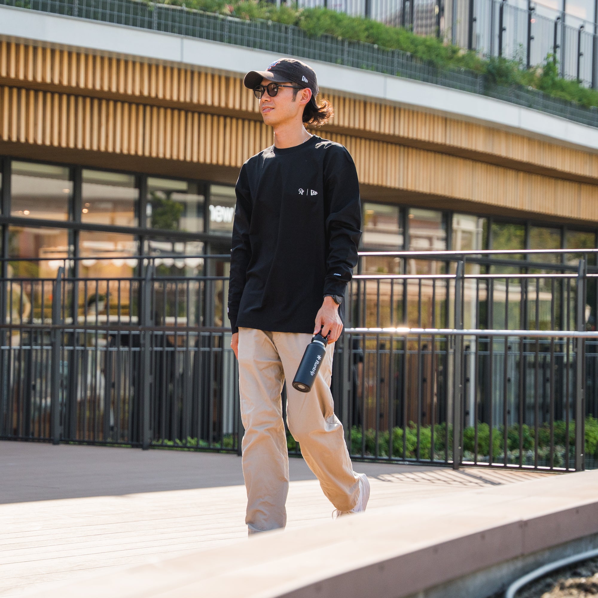 NEW ERA × Runtrip Utility Long-Sleeve Tee (Black)