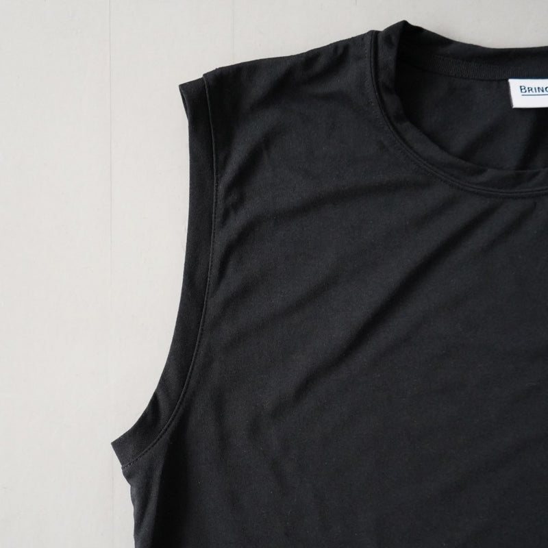 EAT DRINK SLEEP RUN / Circle Logo Sleeve-less Tee (Black)