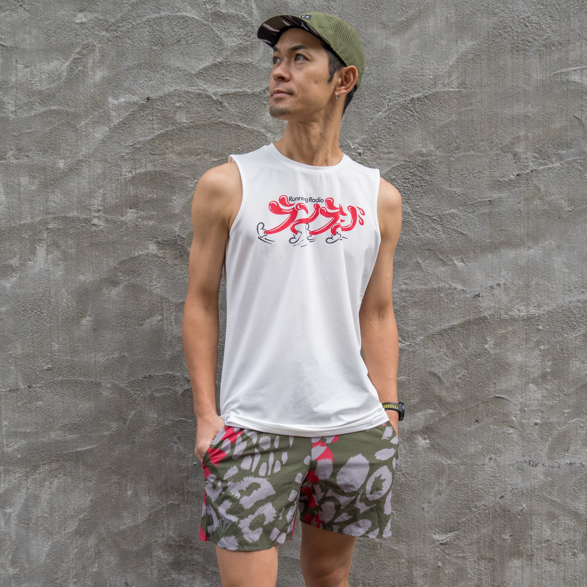 【予約商品】ランラジ × JINGER Racing Tank (White / Men’s)