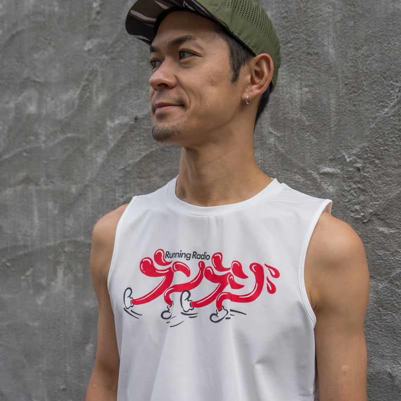 【予約商品】ランラジ × JINGER Racing Tank (White / Men’s)
