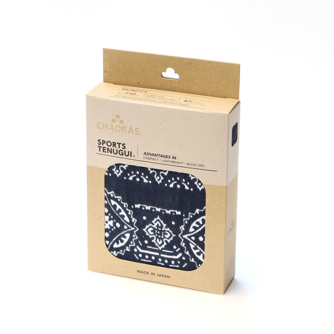 CHAORAS スポーツてぬぐい (ビンテージバンダナ Black)