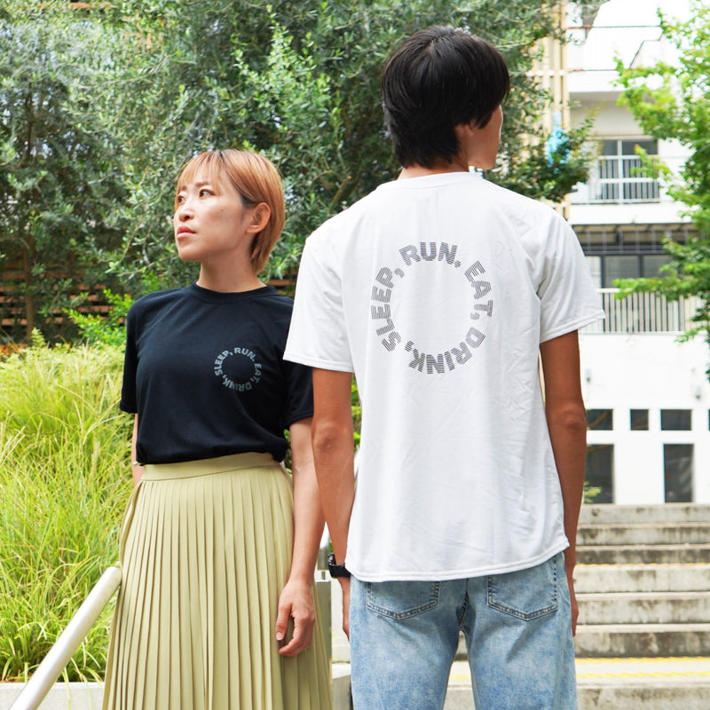 EAT DRINK SLEEP RUN / Circle Logo Tee (White)