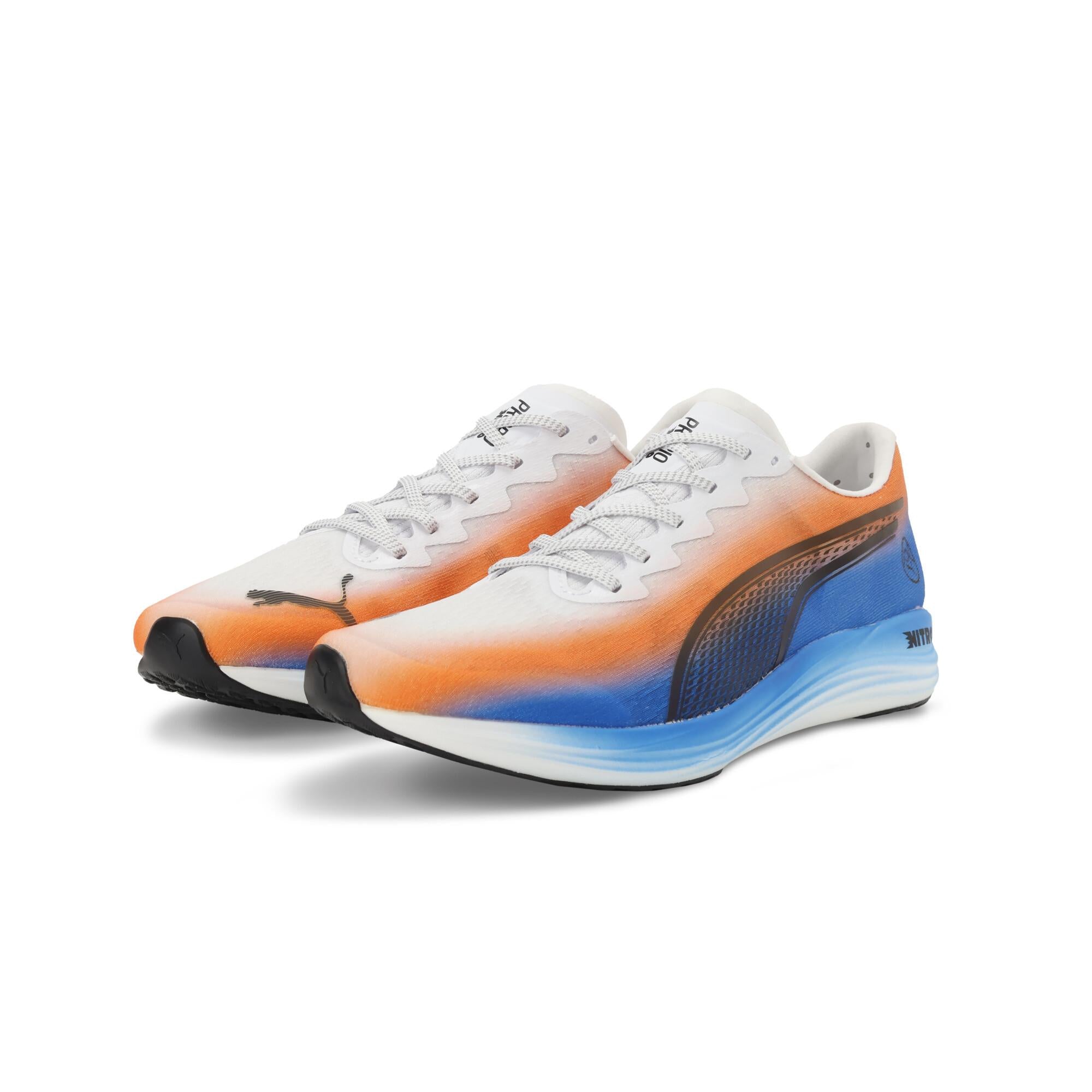 PUMA PROPIO NITRO EKIDEN（Men's）PUMA White-PUMA Black-Ultra Blue-Heat Fire