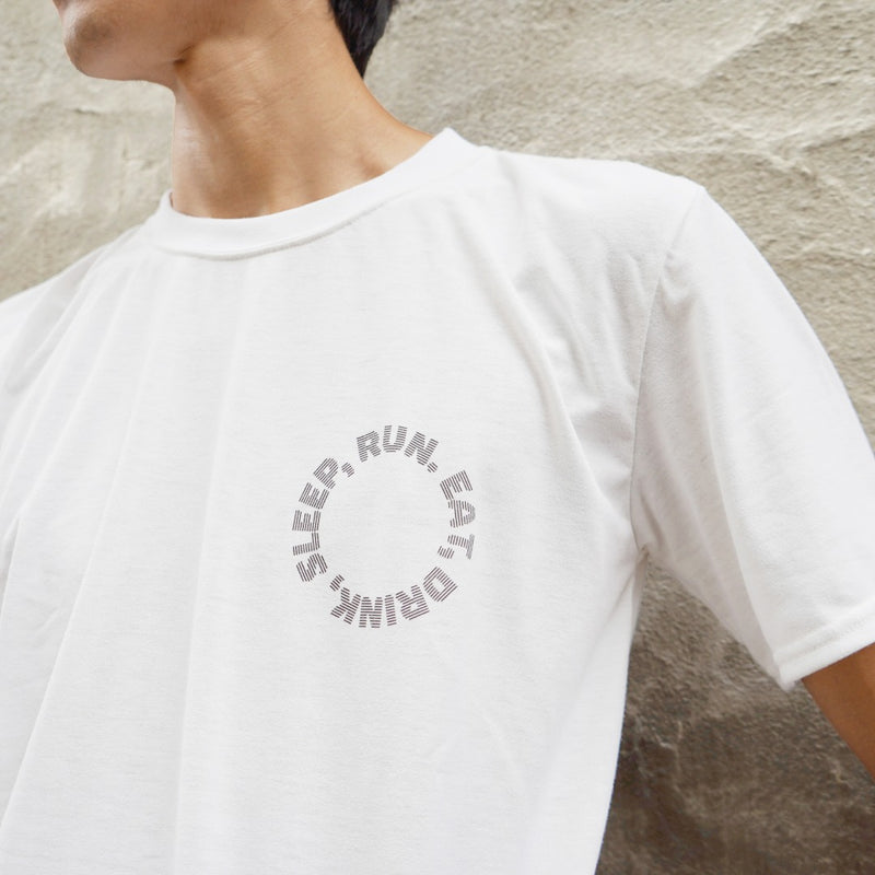 EAT DRINK SLEEP RUN / Circle Logo Tee (White)