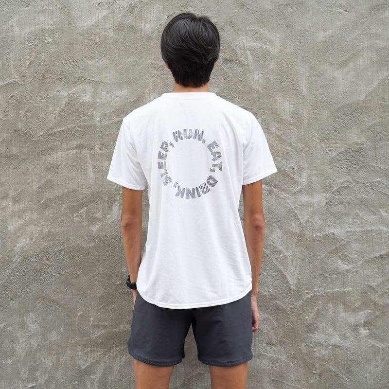 EAT DRINK SLEEP RUN / Circle Logo Tee (White)