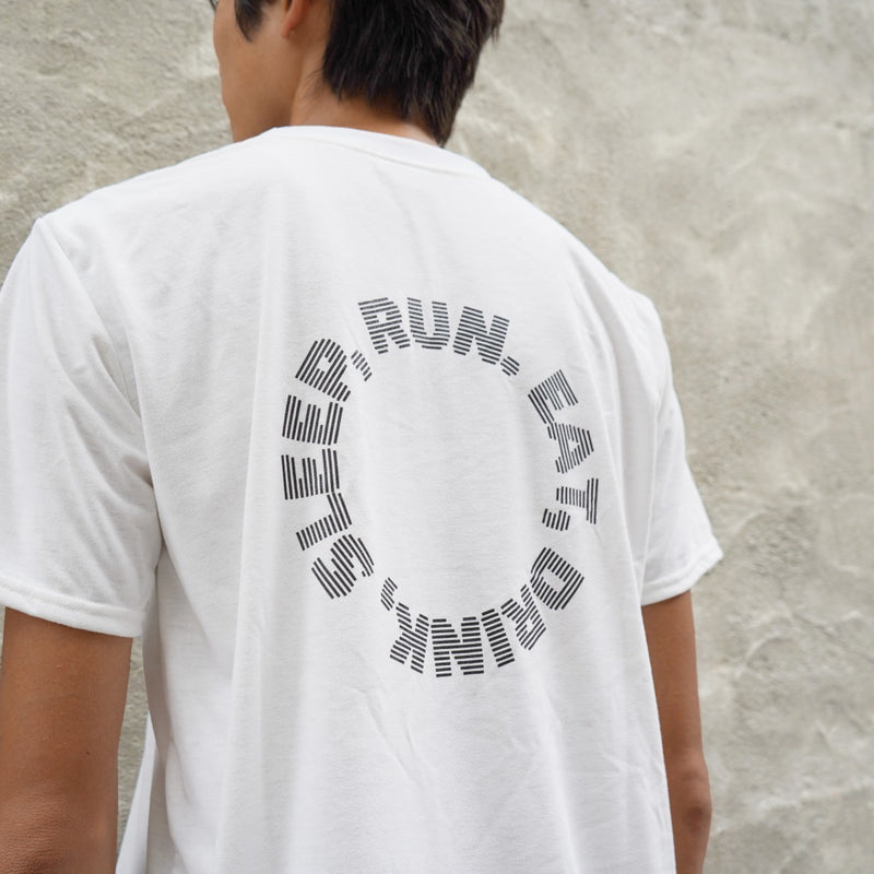 EAT DRINK SLEEP RUN / Circle Logo Tee (White)