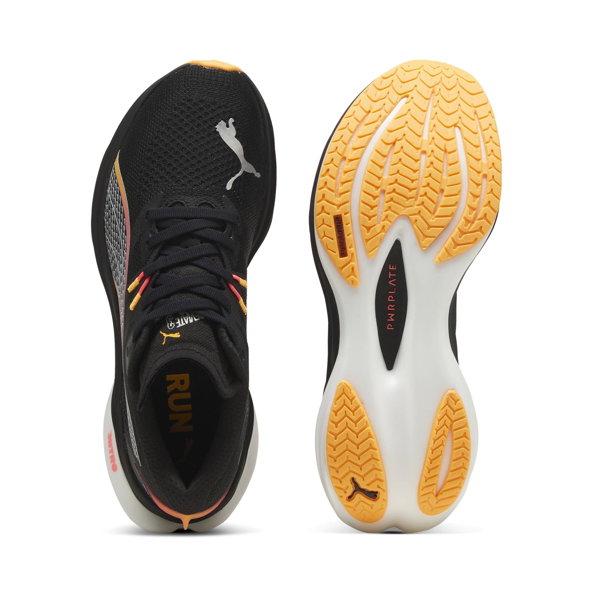 PUMA DEVIATE NITRO 3 WIDE（Women's）PUMA BLACK-SUNSET GLOW-SUN STREAM