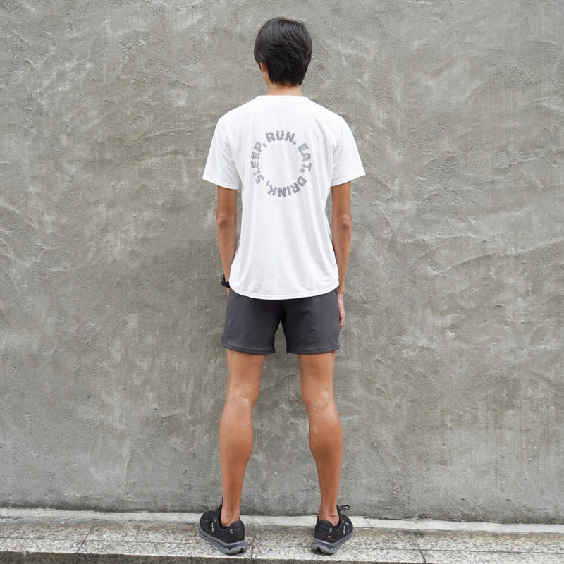 EAT DRINK SLEEP RUN / Circle Logo Tee (White)