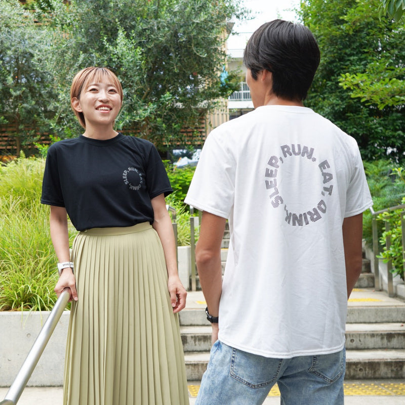 EAT DRINK SLEEP RUN / Circle Logo Tee (White)