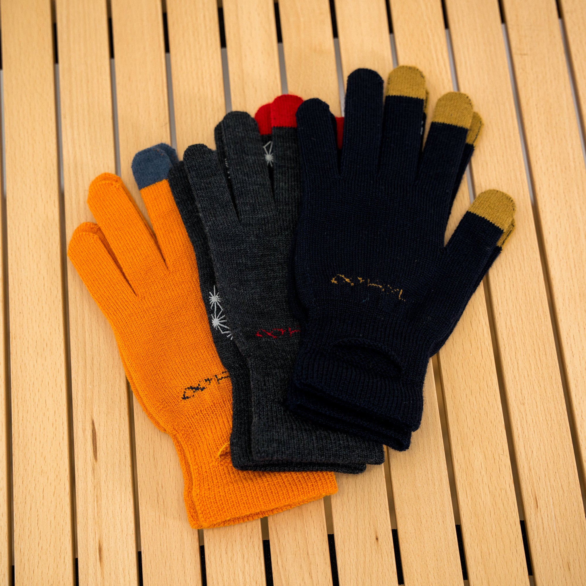 R×L｜メリノグローブ ミッドG / Runtripコラボ限定カラー (Orange × Navy)