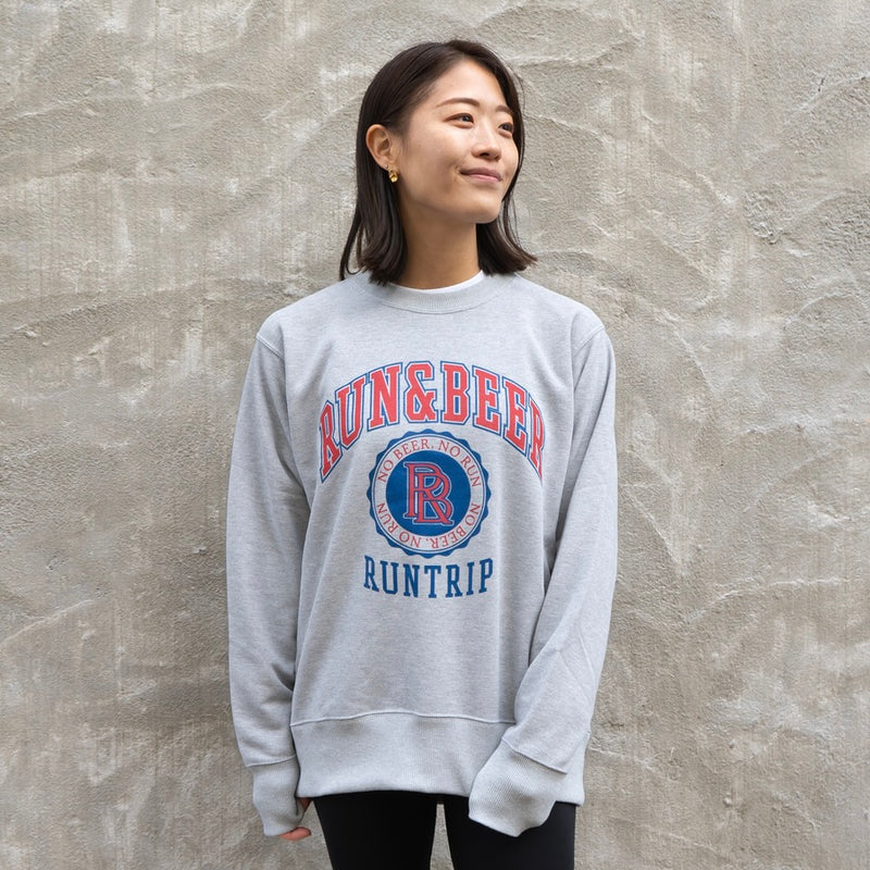 Run & Beer Crewneck Sweat (Heather Gray)