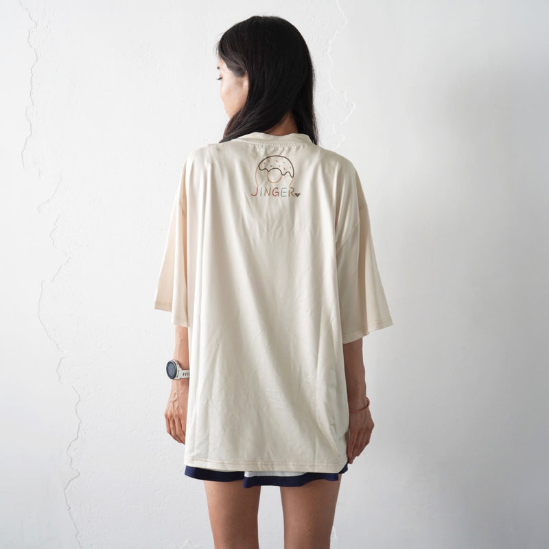 Style | I LOVE DONUTS RUNNING TEE by JINGER (Ivory)