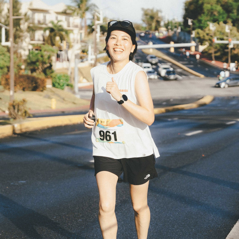 PROGRESS RUNNING CLUB Eat Pasta Run Fasta Custom-made Sleeve-less Tee