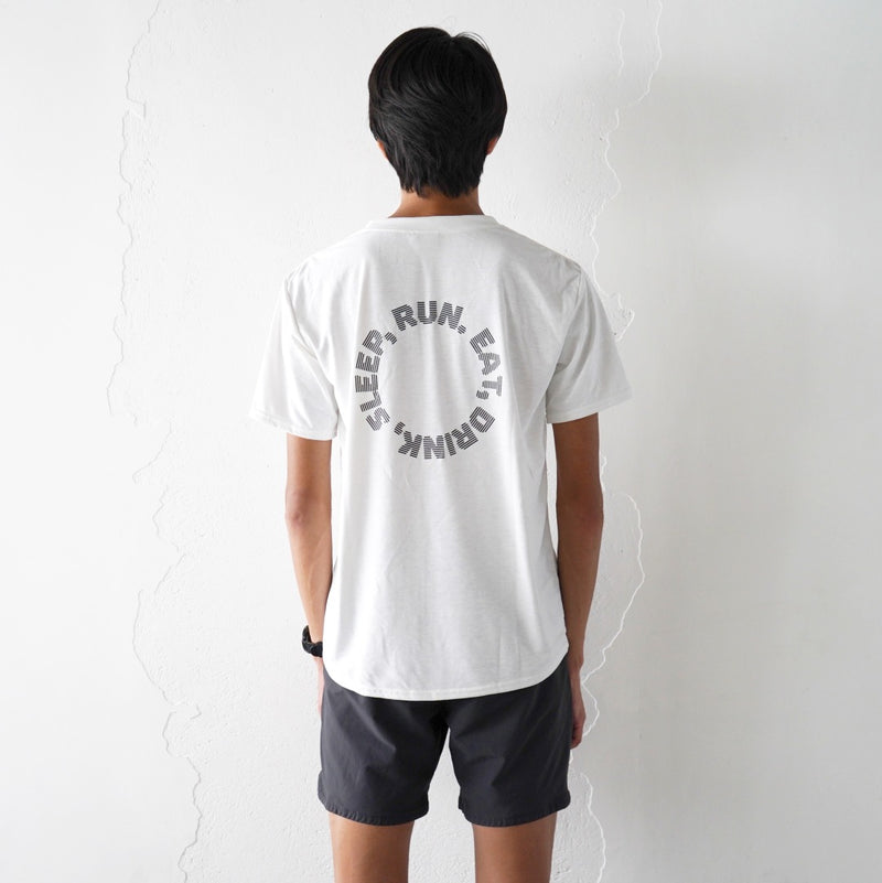 EAT DRINK SLEEP RUN / Circle Logo Tee (White)