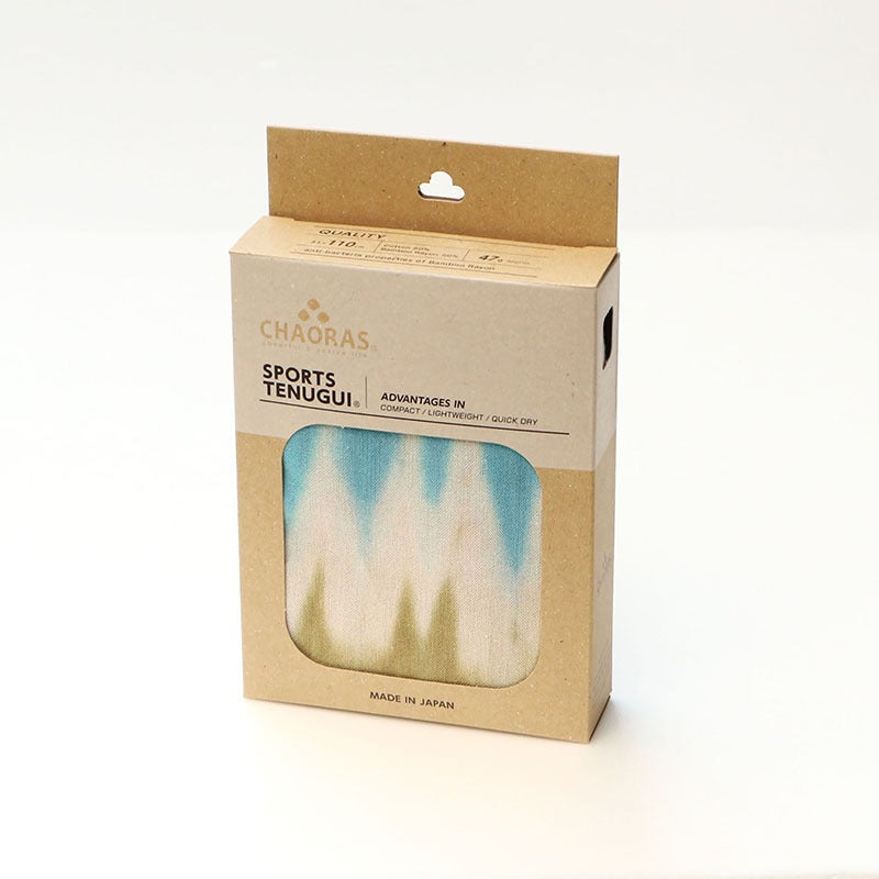 CHAORAS スポーツてぬぐい (タイダイ カーキ×ライトブルー)
