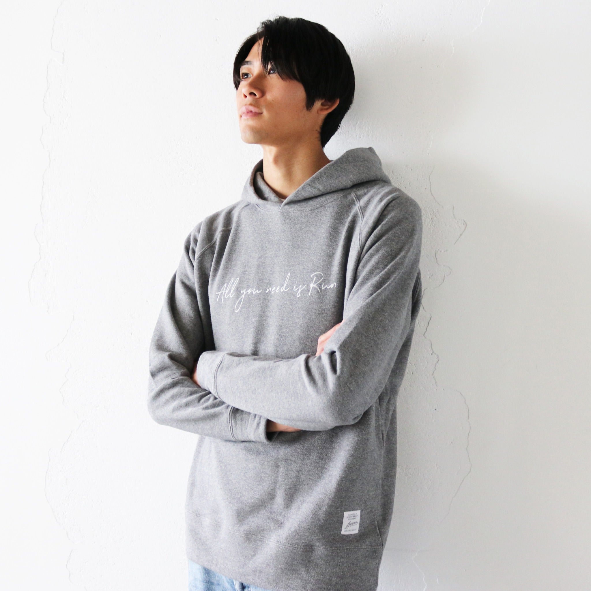 All you need is Run Hoodie by JAMMIN 2nd Model (Gray)