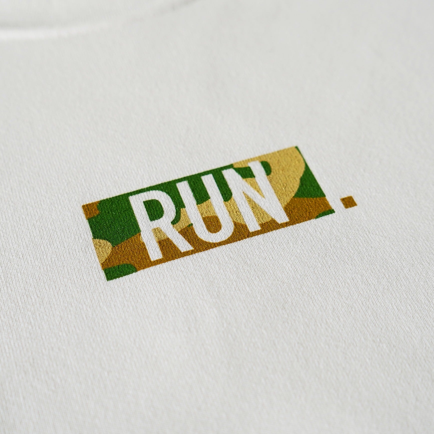 EAT DRINK SLEEP RUN / “STREET” RUN. HEAVY WEIGHT Tee Limited "Camouflage" Edition (White)