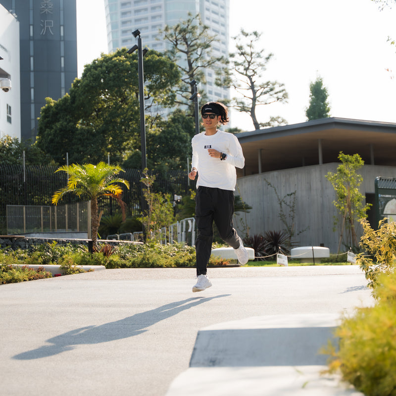 EAT DRINK SLEEP RUN / “STREET” RUN.  Long-sleeve Tee (White)