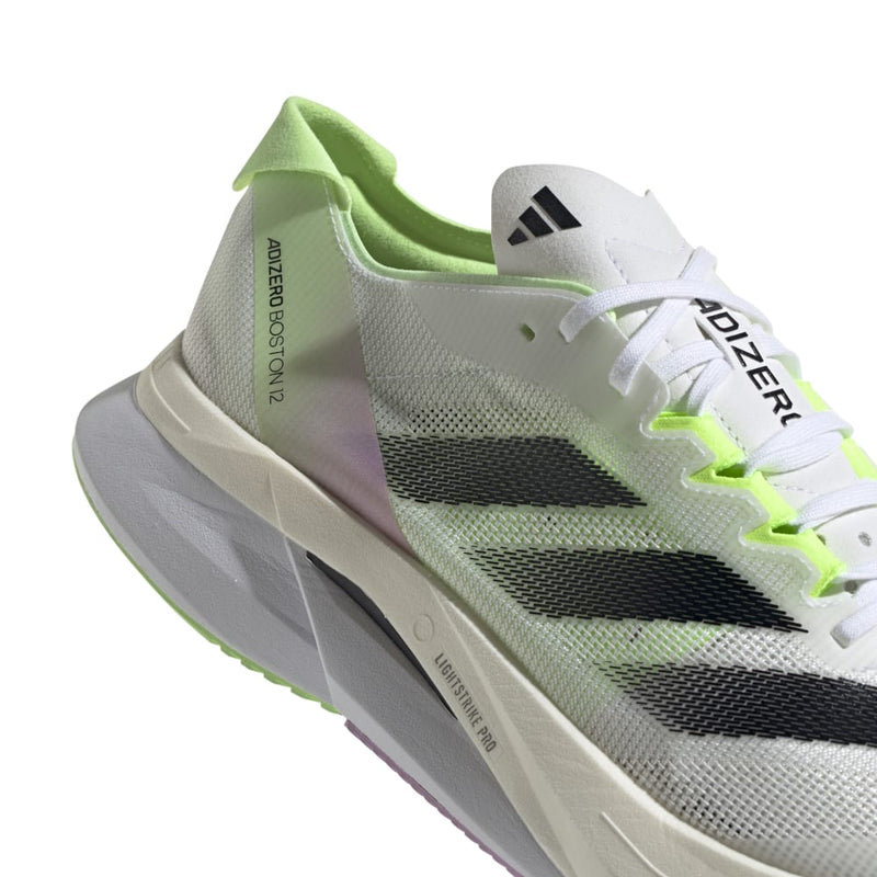 adidas ADIZERO BOSTON 12（Men's） フットウェアホワイト/コアブラック/グリーンスパーク